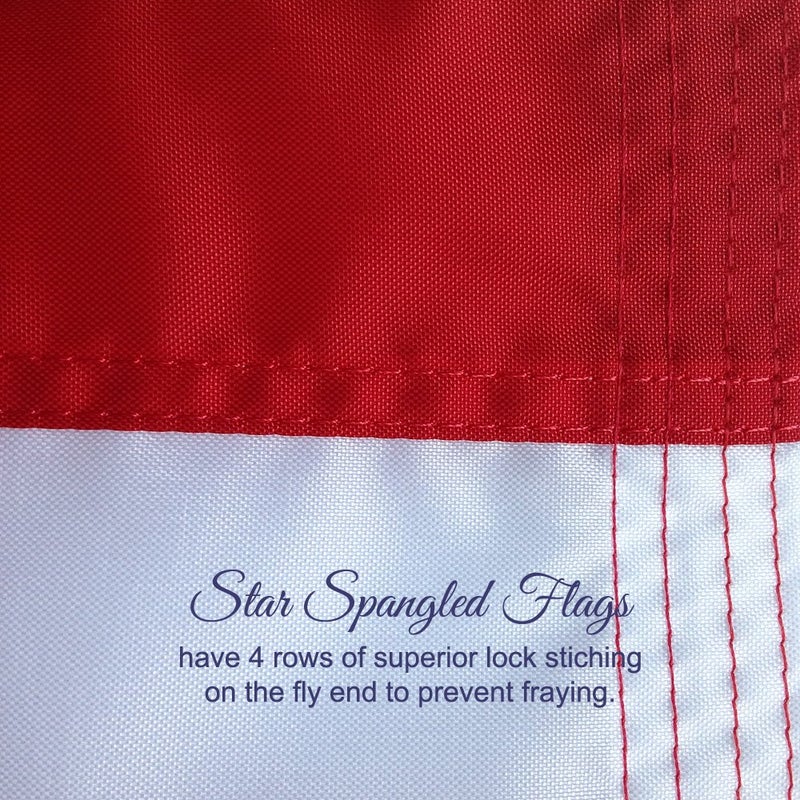Star Spangled Flags American Flag 3x5-100% Made In USA using Tough, Long Lasting Nylon Built for Outdoor Use, Featuring Embroidered Stars and Sewn Stripes plus Superior Quadruple Stitching on Fly End - Image 5